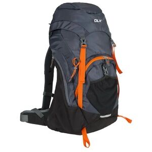 DLX TWINPEAK 45L Unisex Black Orange Rucksak Hiking Outdoor Raincover Backpack